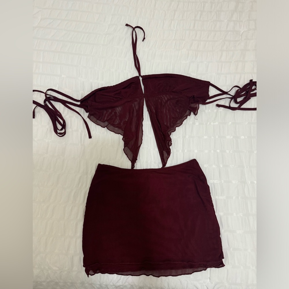 Edikted Burgundy Mini Dress